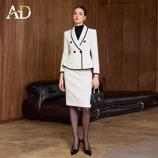 AD气质名媛西装套装女冬季灯芯绒2025新款小香风两件套通勤职业装 商品图1