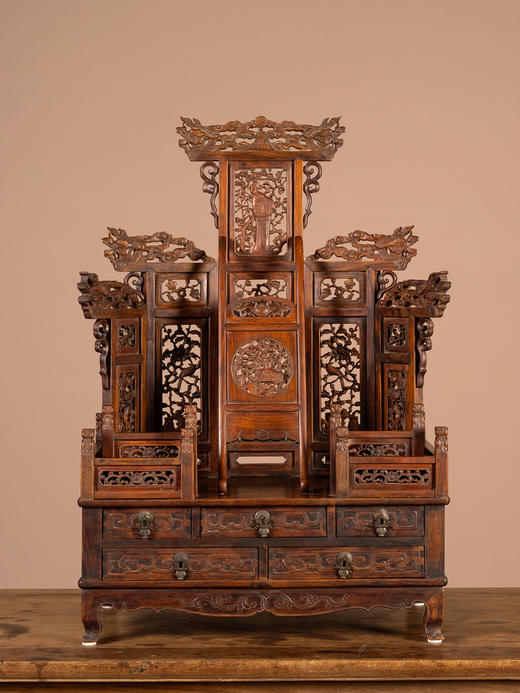 清中期	黄花梨指日高升五屏风式镜台 商品图0