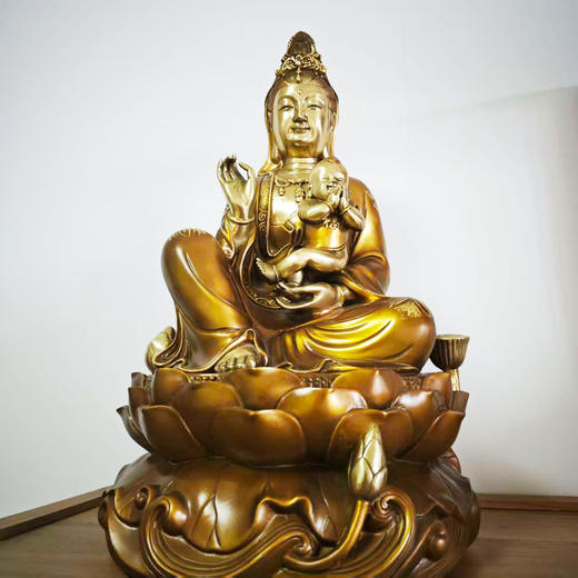 心经自在观音菩萨铜观音佛像摆件 商品图1