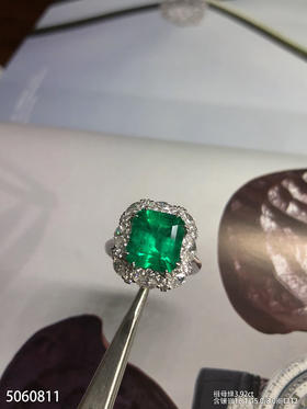 3.92ct祖母绿钻石戒指，产自哥伦比亚【5060811】具体价格微信咨询