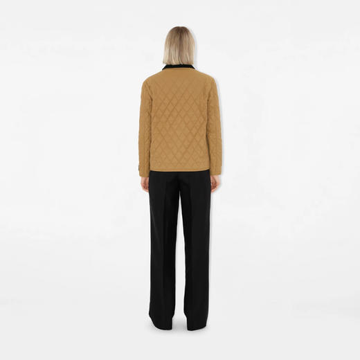 【二】BURBERRY 巴宝莉 女士灯芯绒翻领绗缝棉服 驼色 8108989 A1420 商品图3