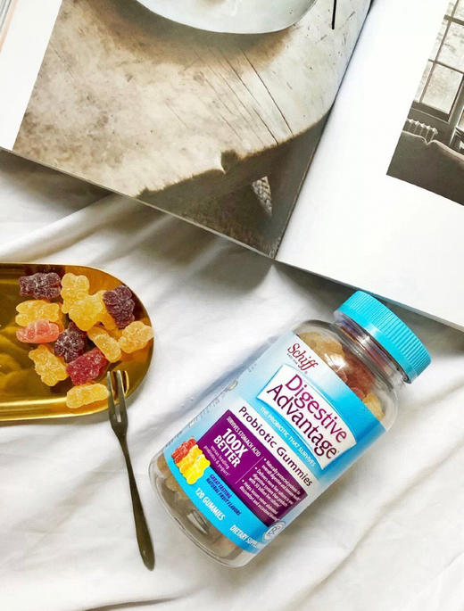 景甜推荐，日常必备 非常好的牌子， 有折扣～美国🇺🇸直邮特价255元/瓶 🉐包税包邮到手了🔥3岁以上的儿童成人都适用Schiff益生菌助消化软糖Digestive Advantage120粒 商品图7