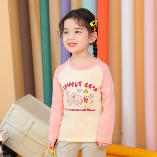 童装秋季新品韩版女童小熊长袖T恤儿童打底衫   27home-HT376 商品图0