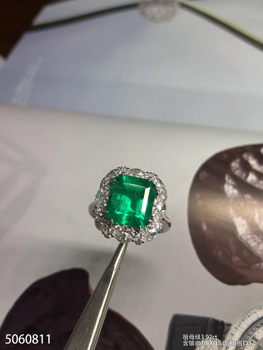 3.92ct祖母绿钻石戒指，产自哥伦比亚【5060811】具体价格微信咨询 商品图2