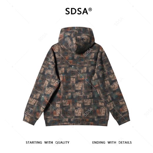 WY1347SDSA男士秋冬新款痞帅男装韩版撞色扎染连帽卫衣设计师百搭上衣 商品图5