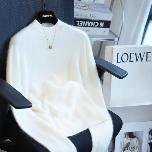 无缝一体羊毛羊绒半高领拉毛针织衫！2025女款秋冬毛衣！ 商品图3