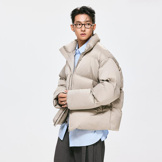 棉仓3471015003-【星光交织】特殊绗线质感立领面包羽绒服 商品图0