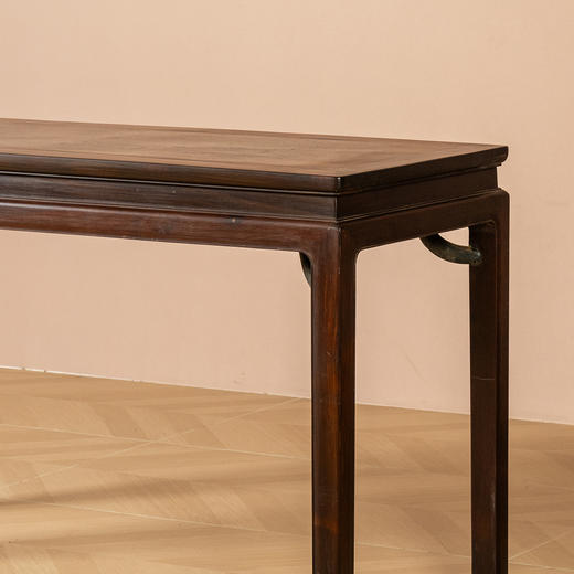 清	红木束腰霸王枨马蹄腿独板画桌 商品图4