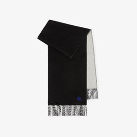 BURBERRY 巴宝莉 中性马术骑士徽标刺绣双面羊绒围巾 黑色 8110021 A1664