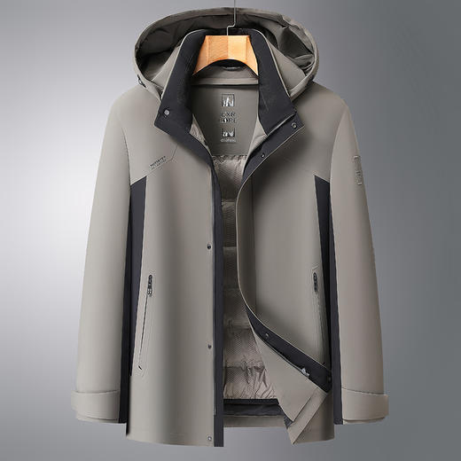 【DWY】大依优型大码男装可拆卸帽子鸭绒羽绒服男士加肥加大加厚外套上衣 商品图2