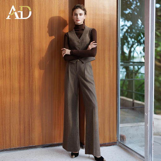 AD法式复古西装马甲女2025新款秋冬高级感修身英伦上衣羊毛马甲 商品图3