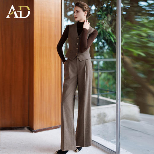 AD法式复古西装马甲女2025新款秋冬高级感修身英伦上衣羊毛马甲 商品图4