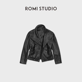 ROMI STUDIO“新西兰绵羊原皮”自然发泡皮廓形皮衣外套 RWCWWG6116