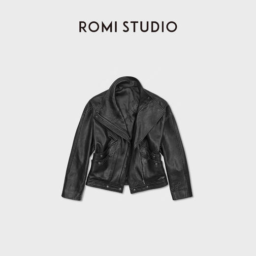 ROMI STUDIO“新西兰绵羊原皮”自然发泡皮廓形皮衣外套 RWCWWG6116 商品图0