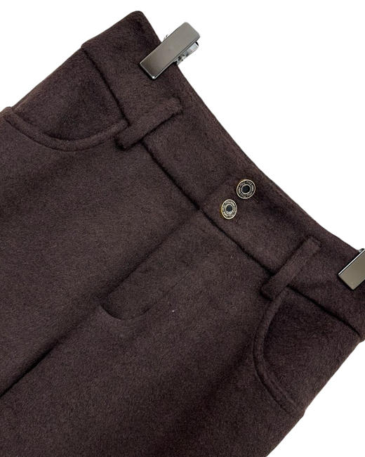 女款羊毛呢双排扣外套长裤套装zo017 商品图3