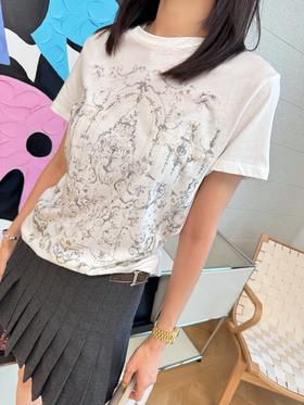 迪奥 26年早春新品 巴洛克风格建筑印花T恤(KX*MM)