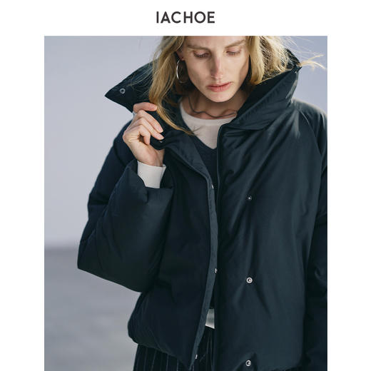 棉仓3671515005-95白鹅绒 立领短款羽绒服女 25秋冬面包羽绒服鹅绒服 商品图1