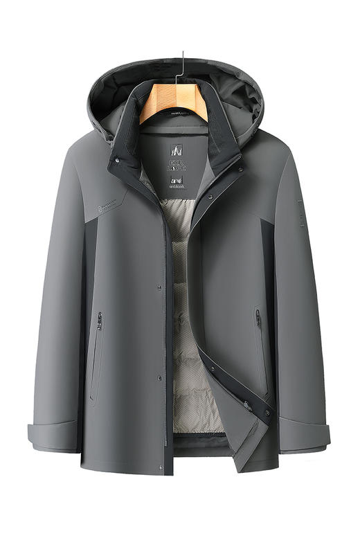 【DWY】大依优型大码男装可拆卸帽子鸭绒羽绒服男士加肥加大加厚外套上衣 商品图5