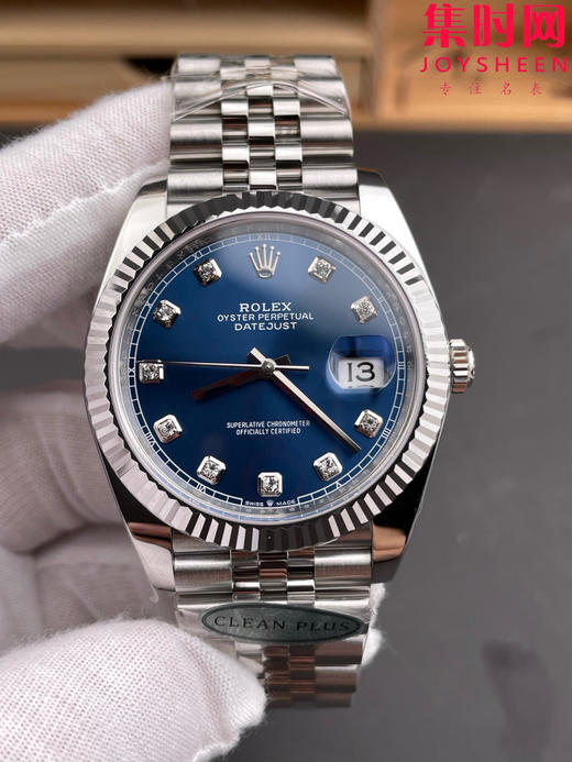 C PLUS劳力士 Cplus日志型41mm 蓝盘钻面 丹东3235机 五珠链 904L钢 男士腕表 商品图2