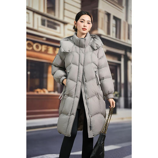 「高货kbnq」全新升级【铂金会员809/天猫1099/差价290】(01708)洛诗琳新款中长款羽绒服2025冬季保暖连帽过膝面包服 商品图3