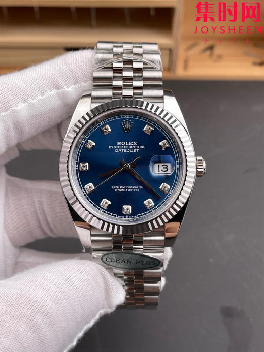 C PLUS劳力士 Cplus日志型41mm 蓝盘钻面 丹东3235机 五珠链 904L钢 男士腕表 商品图0