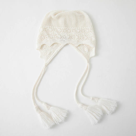 S.Y.C【珠穗暖檐】100山羊绒民族风针织帽复古秋冬流苏帽CYR25102 商品图0