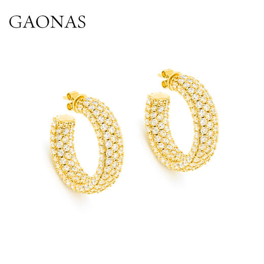 GAONAS  金色秋冬贵气时尚圈圈耳环11705EGO 商品图1