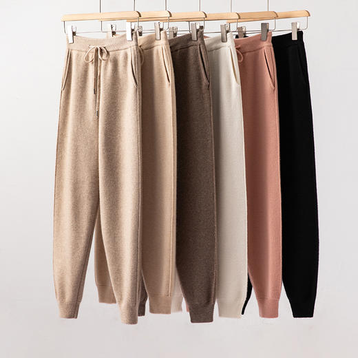 DU版新潮卫裤！显腿长！重磅加厚四平针山羊绒裤子女R22351 商品图6