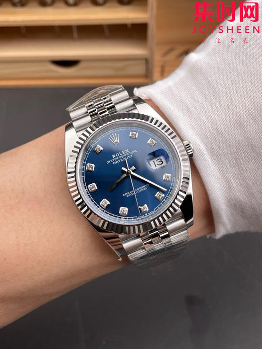 C PLUS劳力士 Cplus日志型41mm 蓝盘钻面 丹东3235机 五珠链 904L钢 男士腕表 商品图8