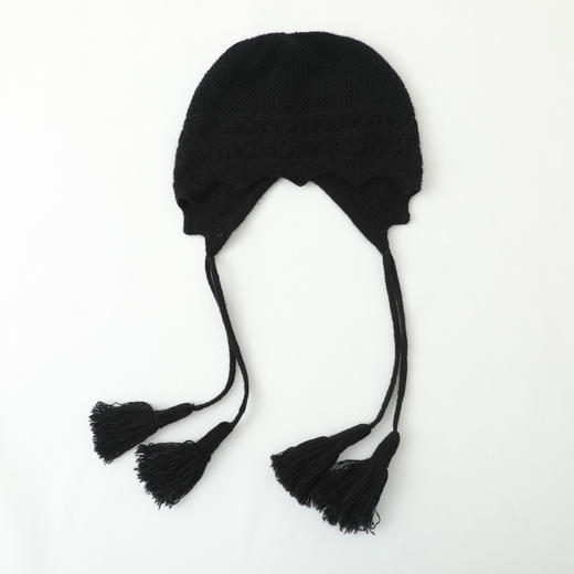 S.Y.C【珠穗暖檐】100山羊绒民族风针织帽复古秋冬流苏帽CYR25102 商品图5