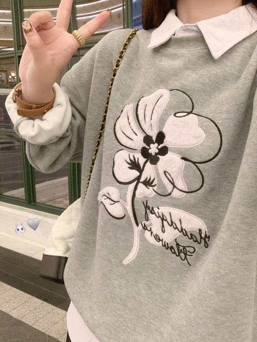 【179元任选2件】现货！灰色圆领无帽卫衣 商品图12