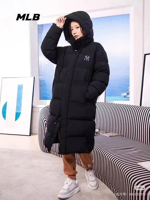 MLB冬季新款长款鹅绒情侣连帽羽绒服 商品图2