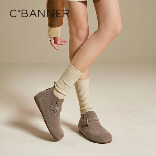 【云粉节】BF楼千百度内增高全包勃肯鞋女2025冬季新款薄底舒适轻便复古深口单鞋A25502707吊牌价1099活动价699 商品图2