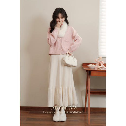 鹿向南「舞茶小调」法式杏色半身裙女秋冬款时尚高级洋气显瘦裙子 商品图4