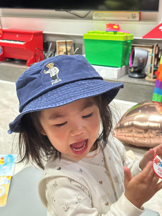 大童款 R.L 小熊水洗做旧 渔夫帽 PJ043 商品图3