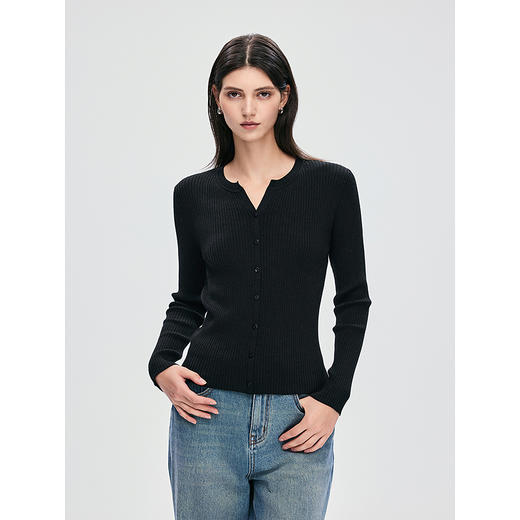 棉仓363635027-小V领莱赛尔桑蚕丝干爽T 商品图1