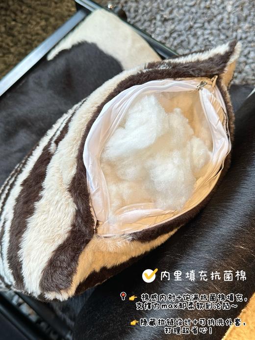野&兽同款斑马纹兔毛绒抱枕（拍两只有优惠） 商品图13