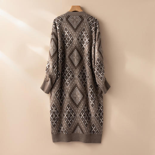 【Du特牛角扣】100纯山羊绒！宽松加厚大衣开衫外套女CYR240124 商品图1