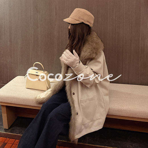 COCO ZONE 刘 一一“雪狐派克”90鹅绒莱赛尔混纺鹅绒服CD2A2941 商品图3