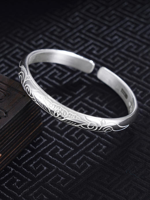 子佩集S999银【荷塘月色】手工纯银手镯原创设计【55021111】2503 商品图0