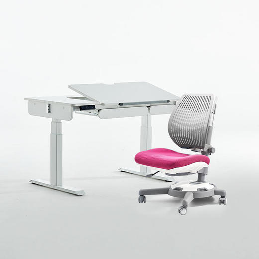 康朴乐新款120cm L型陪读款康朴乐爱丁堡电动学习桌/柏拉图椅 商品图3