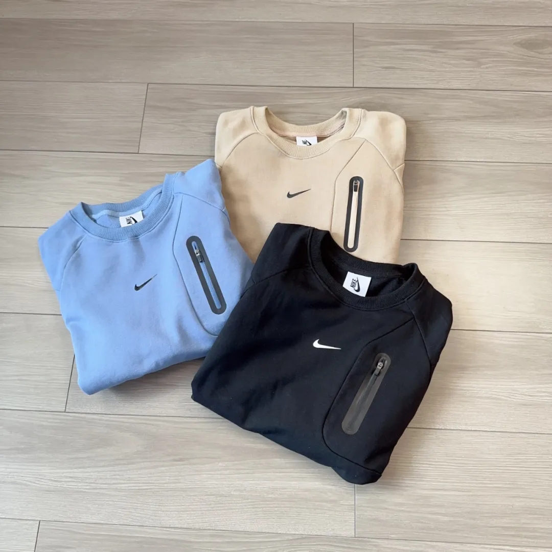 NK钩子 D-Fit解构拼接压胶拉链 针织毛圈运动休闲卫衣