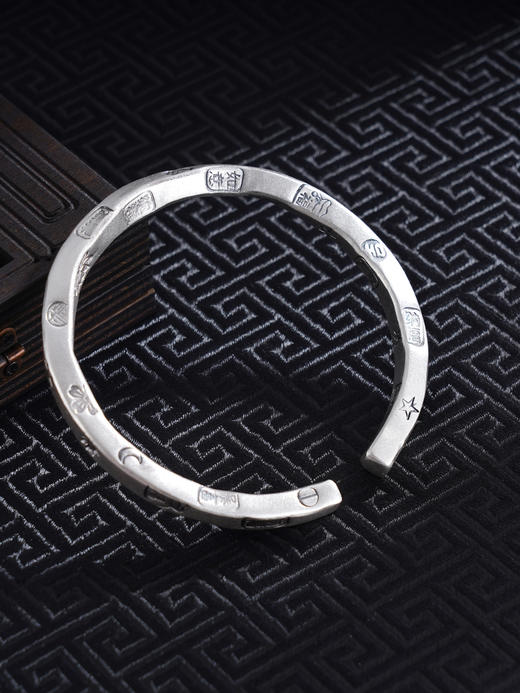 子佩集S999银【福花如意】手工纯银手镯原创设计【55045238】2503 商品图0