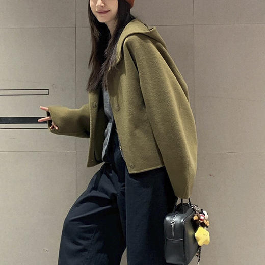 裁缝学苑AQ568连帽双面羊毛毛呢外套纸样女装新款短款长袖上衣样板 商品图4