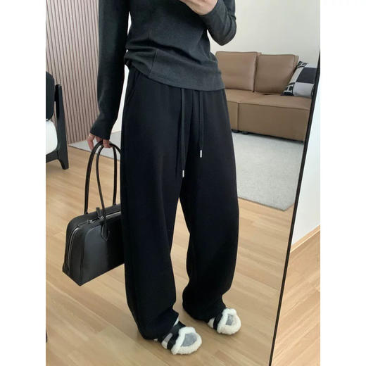 福利价浮雕雪花绒加厚保暖阔腿裤 商品图6