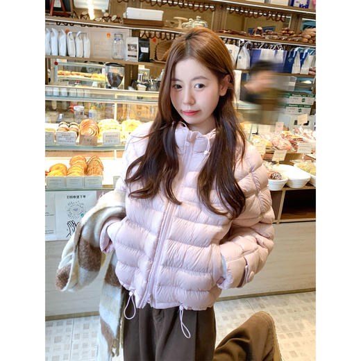 <曾小咸推荐>排骨立领羽绒服粉外套 商品图1