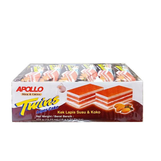 阿波罗双层夹心蛋糕牛奶可可味432g 商品图0