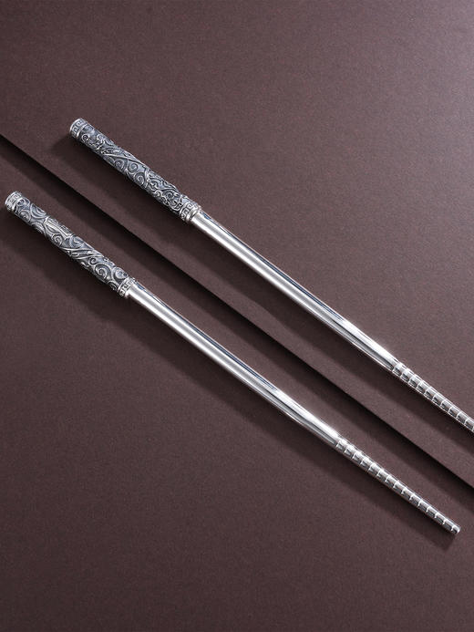 子佩集S999银【丰瑞吉祥】筷子摆件【KZ000125-2】纯银餐具祥云吉祥2503 商品图0