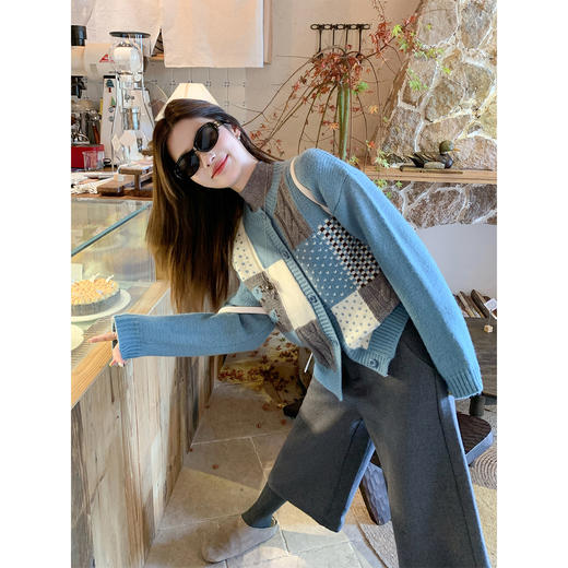 <曾小咸推荐>现货秒杀 ！微信超特价！韩系拼布提花毛衣 日常219.99 立减90 秒杀129.99！！ 商品图3