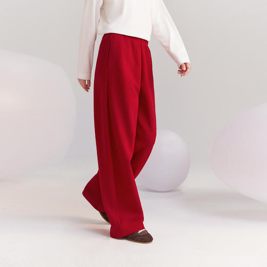 棉仓366681003-25秋果冻双面绒松紧腰直筒休闲裤 商品图1